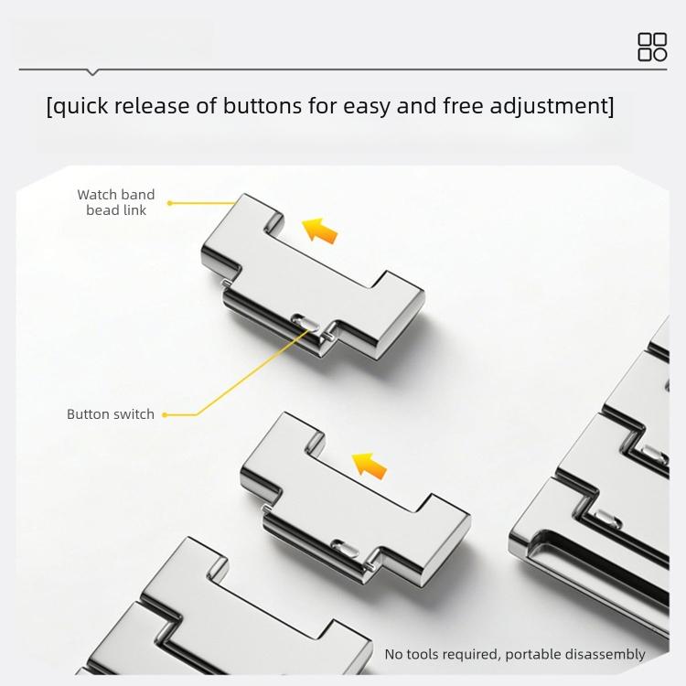 Folding Buckle Three Beads Quick Release Titanium Metal Watch Band, For OPPO Watch X3