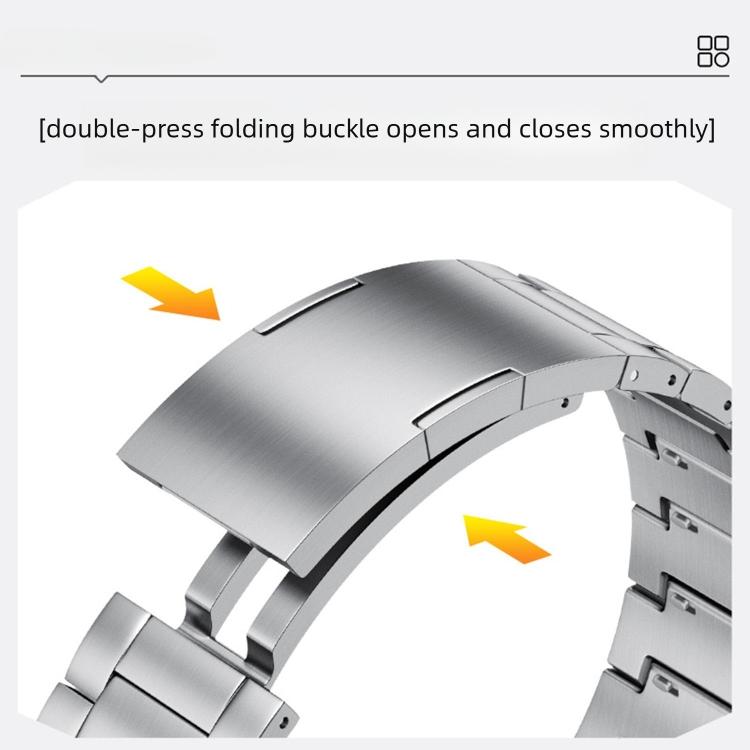 Folding Buckle Three Beads Quick Release Titanium Metal Watch Band, For OPPO Watch X3