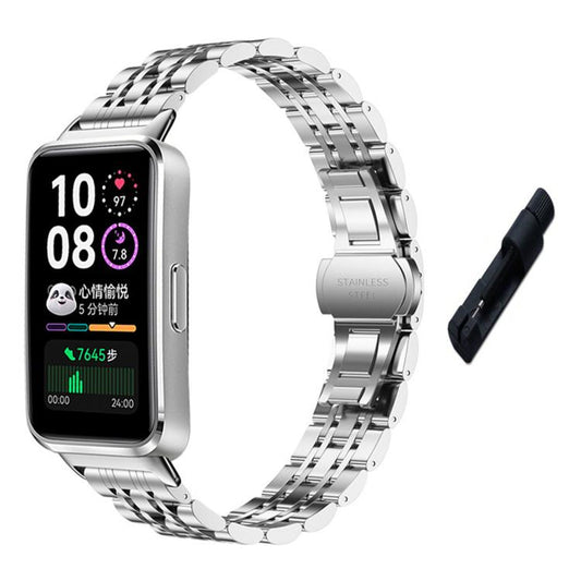 Seven Beads Butterfly Clasp Stainless Steel Watch Band with Removal Tool, For Huawei Watch Band 11 / Band 11 Pro