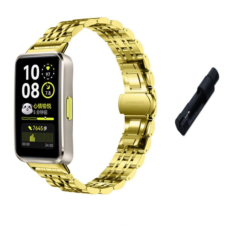 Seven Beads Butterfly Clasp Stainless Steel Watch Band with Removal Tool, For Huawei Watch Band 11 / Band 11 Pro