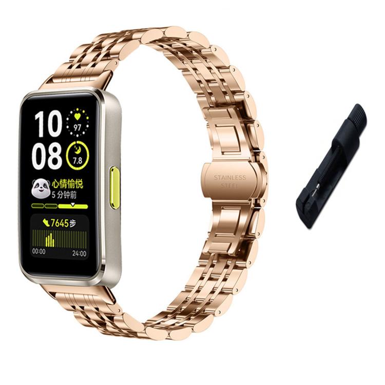Seven Beads Butterfly Clasp Stainless Steel Watch Band with Removal Tool, For Huawei Watch Band 11 / Band 11 Pro