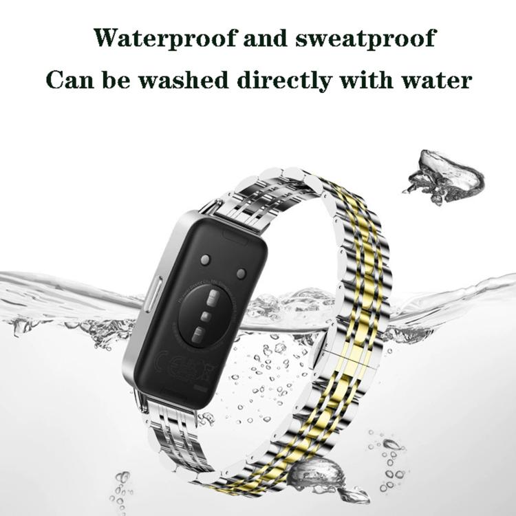 Seven Beads Butterfly Clasp Stainless Steel Watch Band with Removal Tool, For Huawei Watch Band 11 / Band 11 Pro