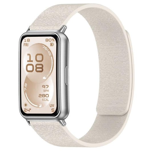 Cloud Wood Grain Magnetic Silicone Watch Band, For Huawei Band 11 / Band 11 Pro