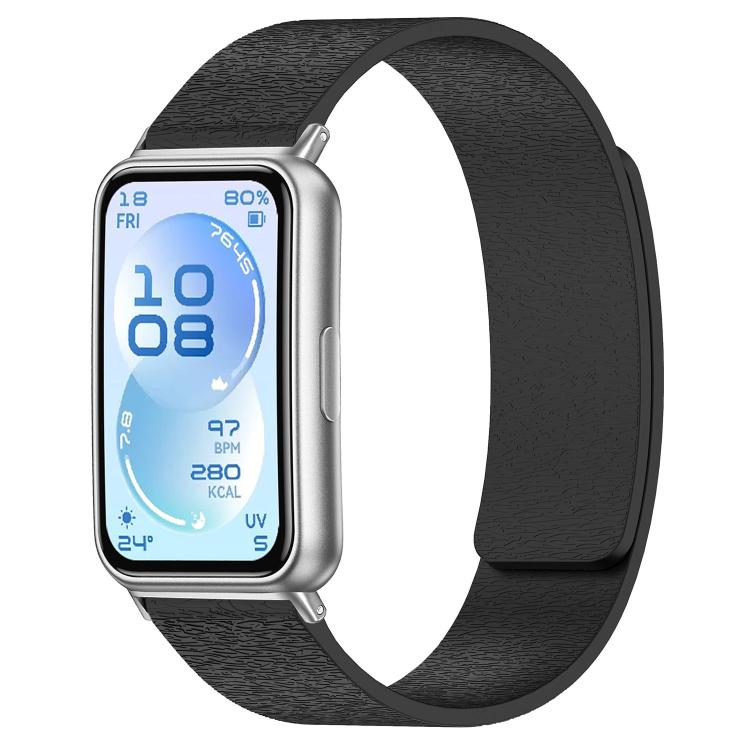 Cloud Wood Grain Magnetic Silicone Watch Band, For Huawei Band 11 / Band 11 Pro