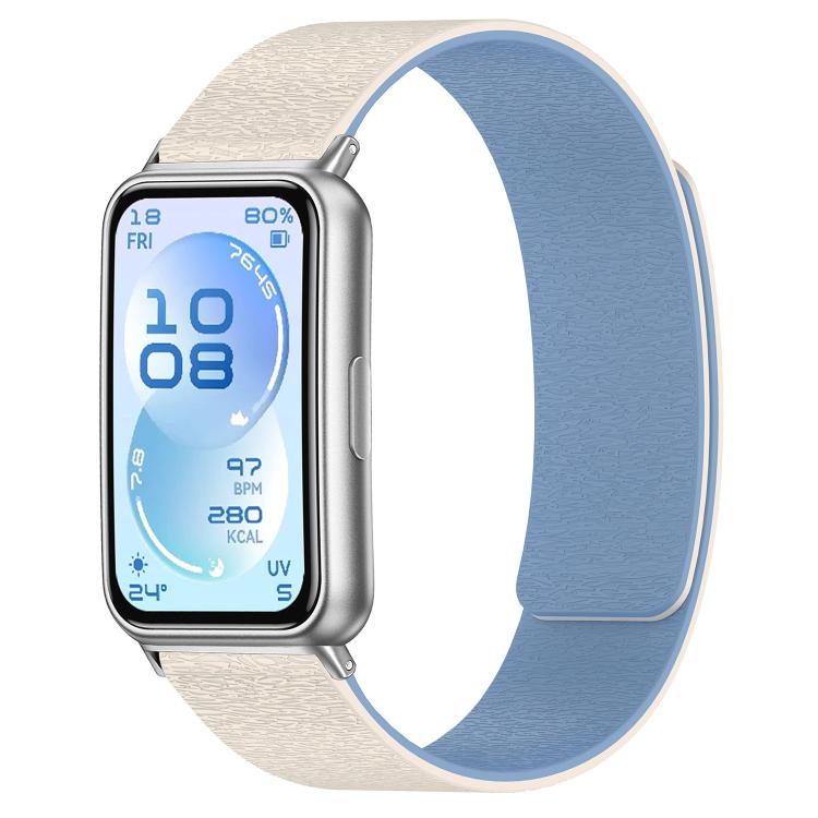 Cloud Wood Grain Magnetic Silicone Watch Band, For Huawei Band 11 / Band 11 Pro