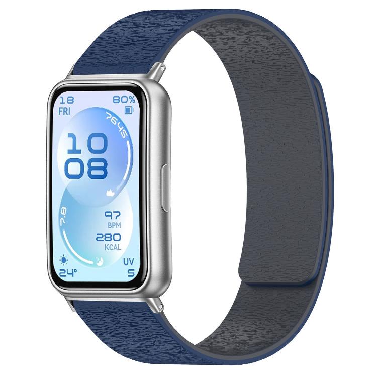 Cloud Wood Grain Magnetic Silicone Watch Band, For Huawei Band 11 / Band 11 Pro