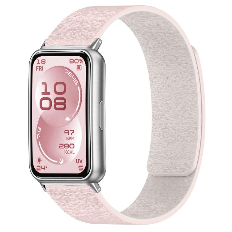 Cloud Wood Grain Magnetic Silicone Watch Band, For Huawei Band 11 / Band 11 Pro
