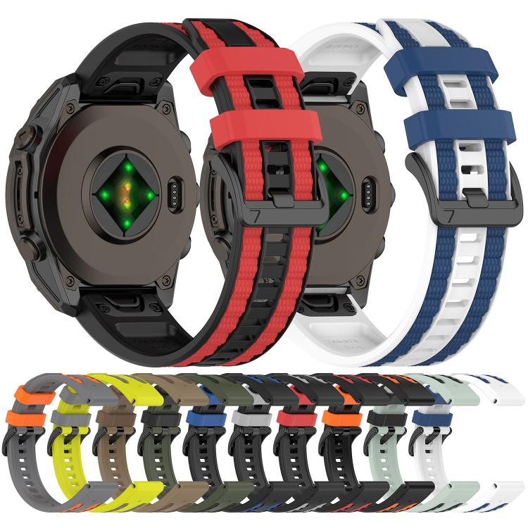 Quick Release Two Color Silicone Watch Band, For Garmin 26mm, For Garmin 22mm