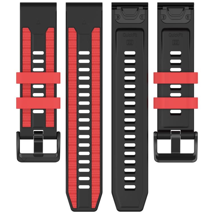 Quick Release Two Color Silicone Watch Band, For Garmin 26mm, For Garmin 22mm