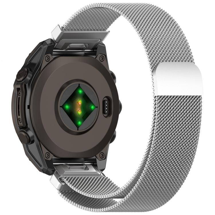 Integrated Tactix Milanese Magnetic Stainless Steel Watch Band, For Garmin 26mm, For Garmin 22mm, For Garmin 20mm