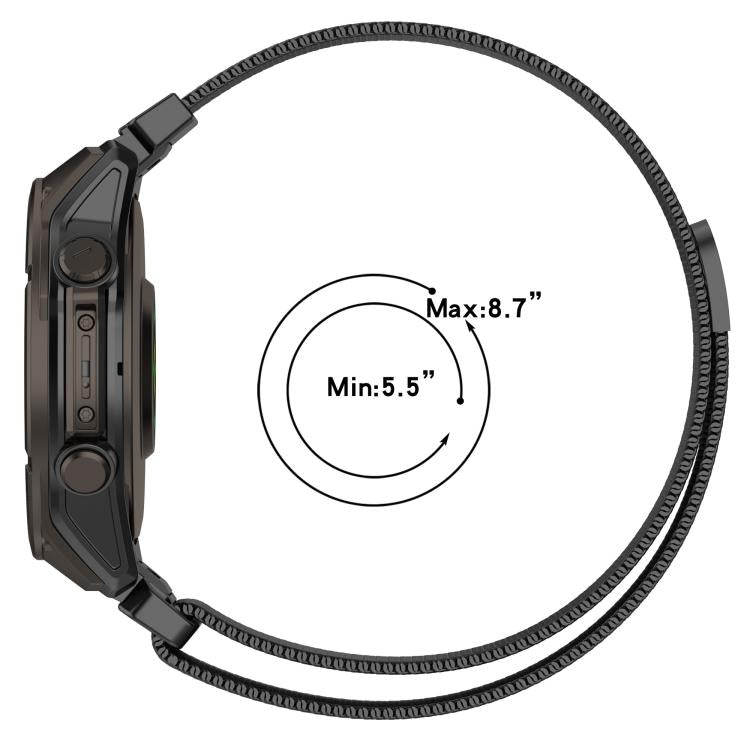 Integrated Tactix Milanese Magnetic Stainless Steel Watch Band, For Garmin 26mm, For Garmin 22mm, For Garmin 20mm