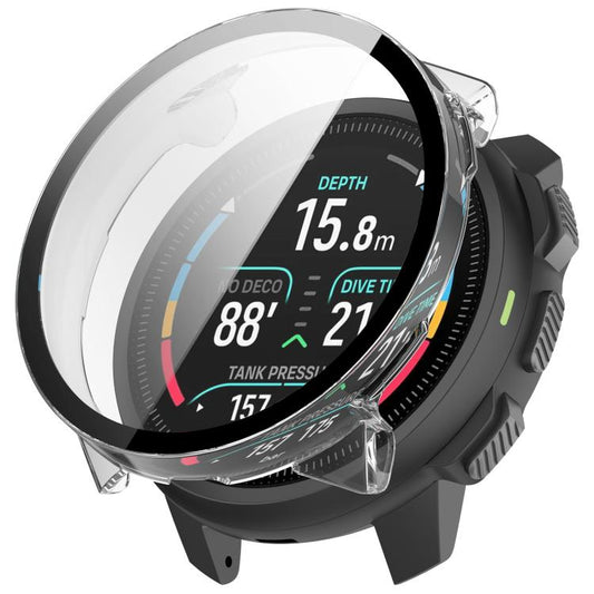Tempered Glass Film Integrated PC Watch Protective Case, For Suunto Nautic S