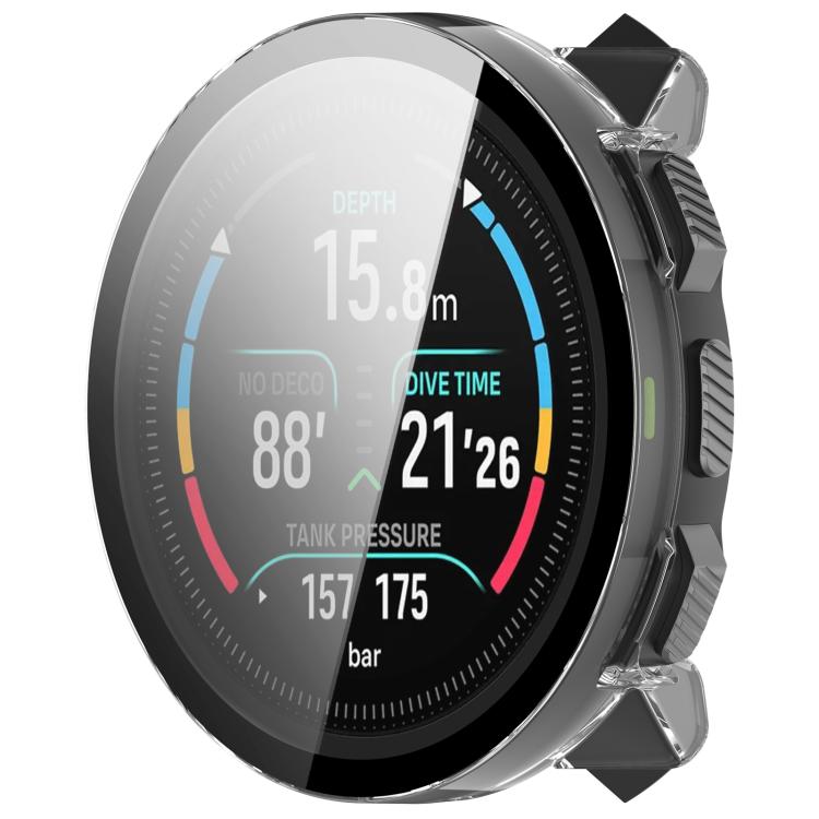 Tempered Glass Film Integrated PC Watch Protective Case, For Suunto Nautic S