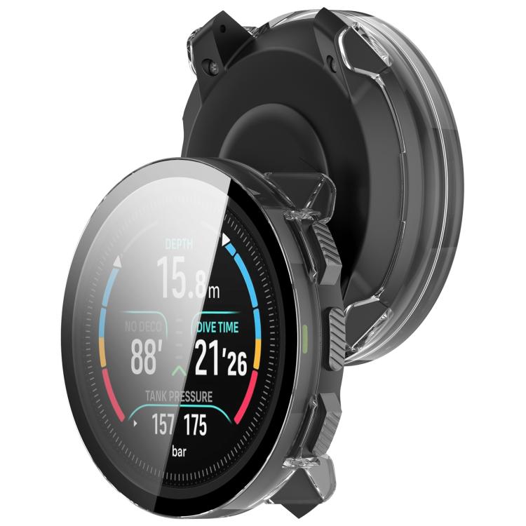 Tempered Glass Film Integrated PC Watch Protective Case, For Suunto Nautic S