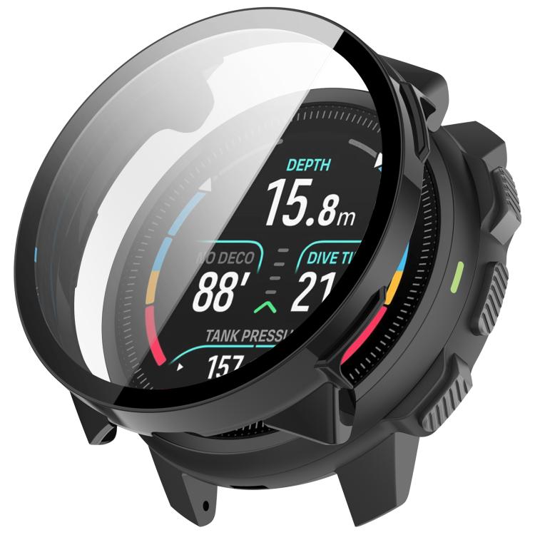 Tempered Glass Film Integrated PC Watch Protective Case, For Suunto Nautic S