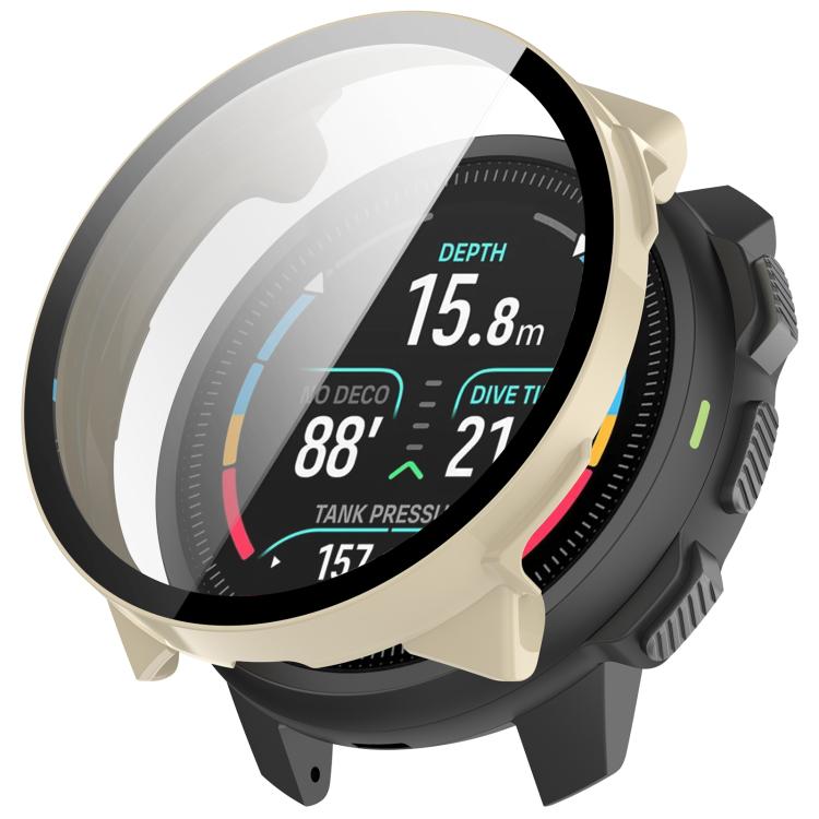 Tempered Glass Film Integrated PC Watch Protective Case, For Suunto Nautic S