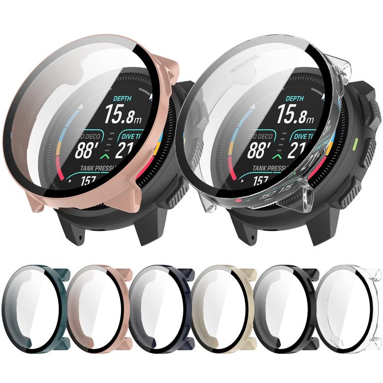 Tempered Glass Film Integrated PC Watch Protective Case, For Suunto Nautic S