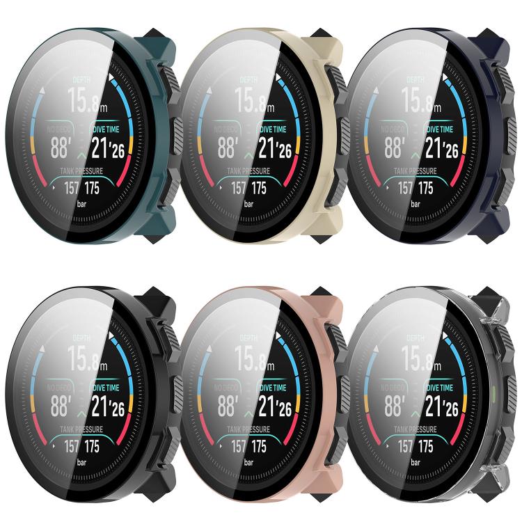 Tempered Glass Film Integrated PC Watch Protective Case, For Suunto Nautic S