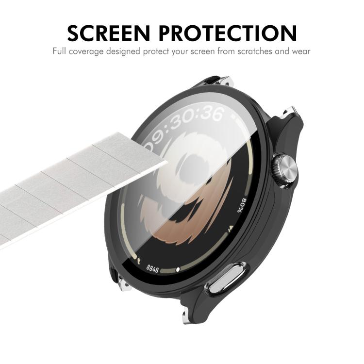 ENKAY Hat-Prince Full Coverage Tempered Glass Film Integrated PC Watch Case, For OnePlus Watch Lite, For OnePlus Watch 4