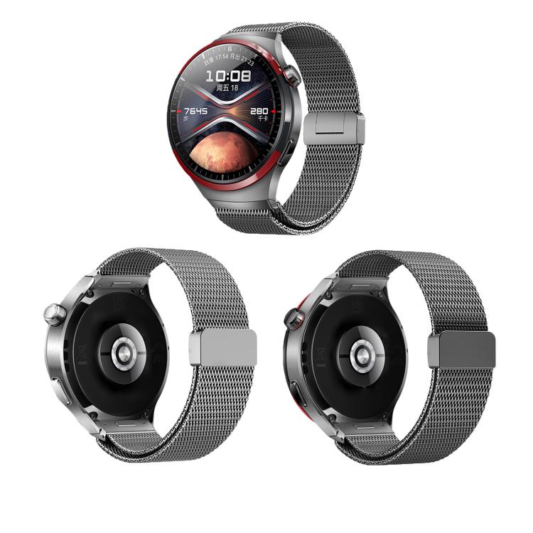 Press Button Seamless Interface Milan Magnetic Buckle Titanium Alloy Watch Band, For Huawei Watch 4 Pro