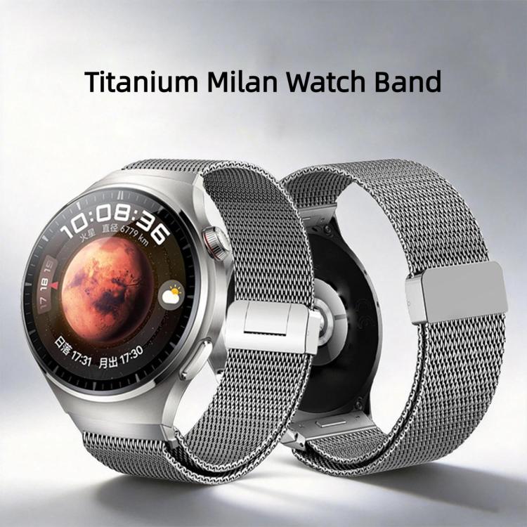 Press Button Seamless Interface Milan Magnetic Buckle Titanium Alloy Watch Band, For Huawei Watch 4 Pro