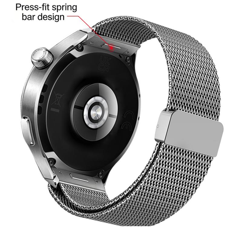 Press Button Seamless Interface Milan Magnetic Buckle Titanium Alloy Watch Band, For Huawei Watch 4 Pro