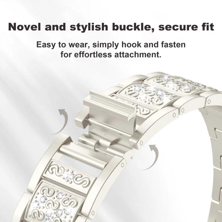 Three Beads Diamond Starry Sky Metal Watch Band, For Huawei Band 11 / Band 11 Pro, For Huawei Band  10 / 9 / 8