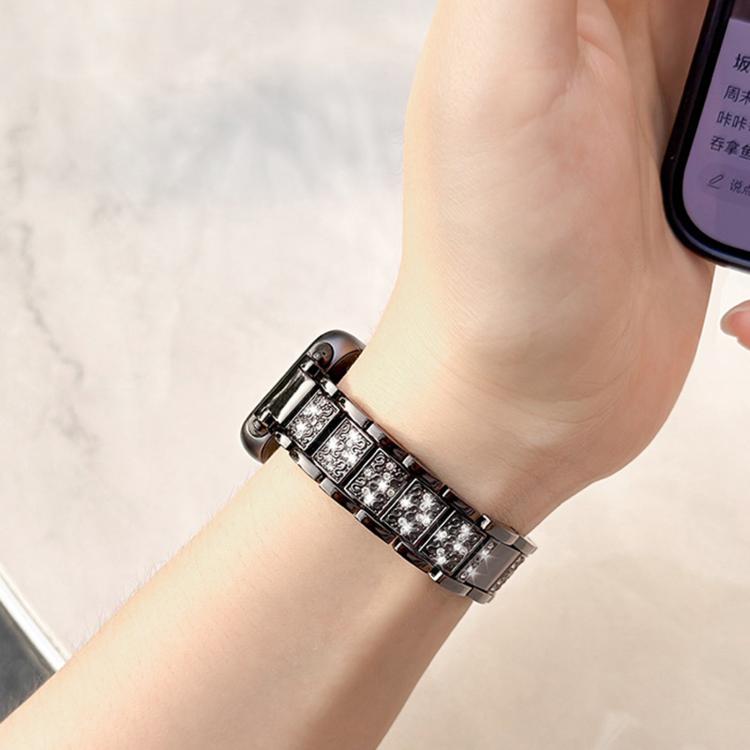 Three Beads Diamond Starry Sky Metal Watch Band, For Huawei Band 11 / Band 11 Pro, For Huawei Band  10 / 9 / 8
