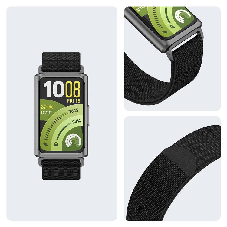 Feather Light Round Tail Nylon Loop Metal Interface Watch Band, For Huawei Band 11 / Band 11 Pro