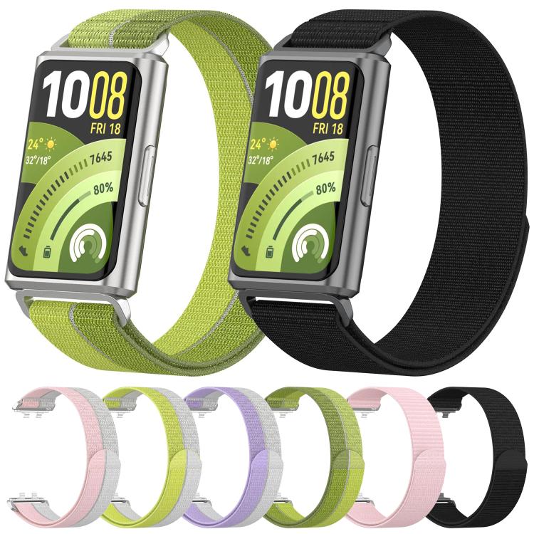 Feather Light Round Tail Nylon Loop Metal Interface Watch Band, For Huawei Band 11 / Band 11 Pro