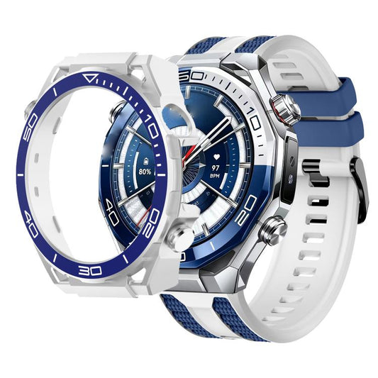 Spring Bar Style PC Watch Case Integrated Two Color Silicone Watch Band, For Huawei Watch GT 6 Pro, For Huawei Watch GT 6 46mm, For Huawei Watch 5 46mm, For Huawei Watch GT 5 Pro 46mm