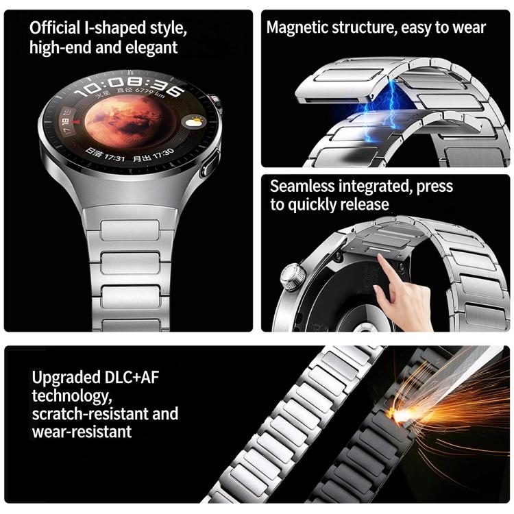 Press Button Interface Magnetic I-Shaped Stainless Steel Watch Band, For Huawei Watch 4 Pro
