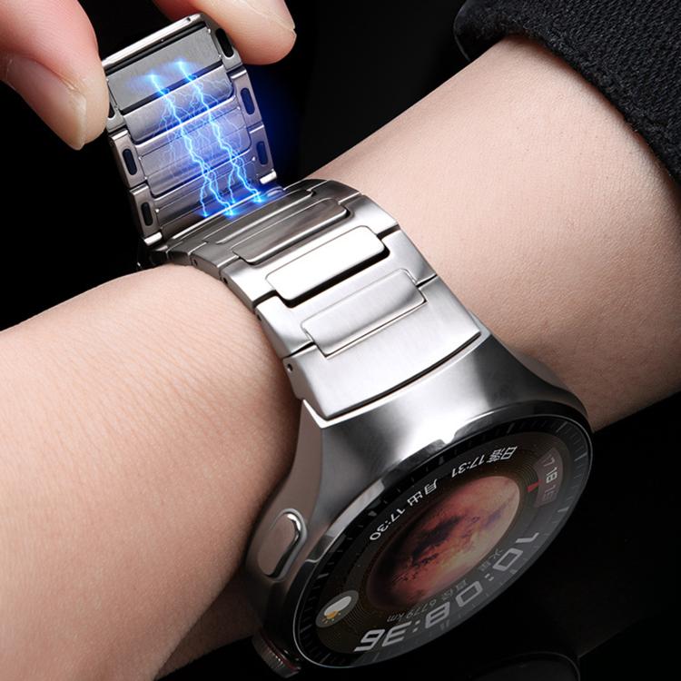Press Button Interface Magnetic I-Shaped Stainless Steel Watch Band, For Huawei Watch 4 Pro