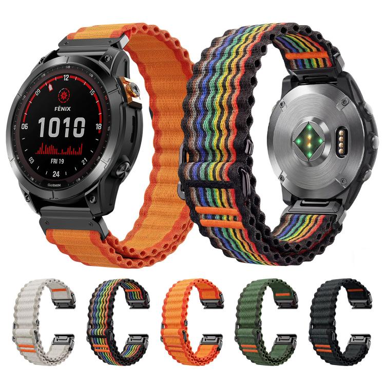 Ocean Wave Texture Nylon Watch Band, For Gamin 26mm, For Gamin 22mm, For Gamin 20mm