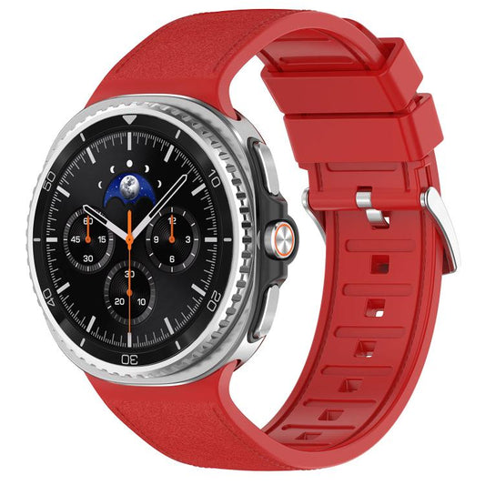 Silicone Integrated Vegan Leather Watch Band, For Galaxy Watch9 / 8 / 8 Classic
