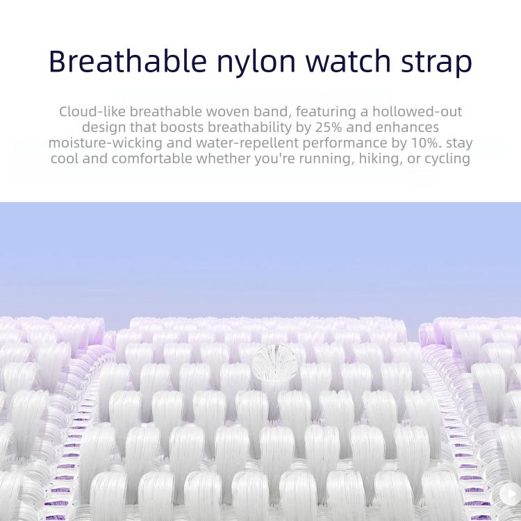 Double-Link Cloud-Feel Breathable Nylon Loop Metal Head Watch Band, For Huawei Watch Fit 5 / Fit 5 Pro / Fit 4