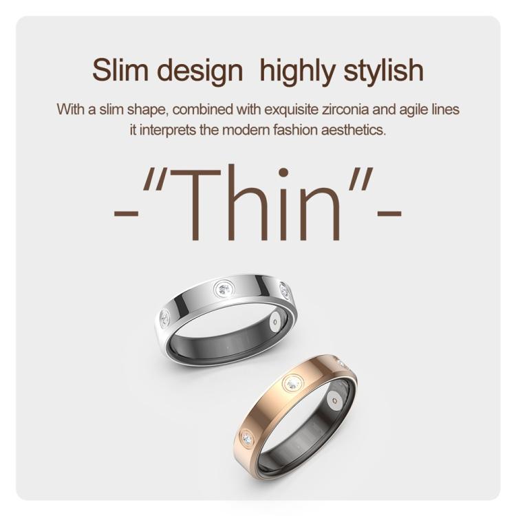 HR01 SIZE 8 Smart Ring, Support Heart Rate / Blood Oxygen / Sleep Monitoring / Female Menstrual Cycle, SIZE 8