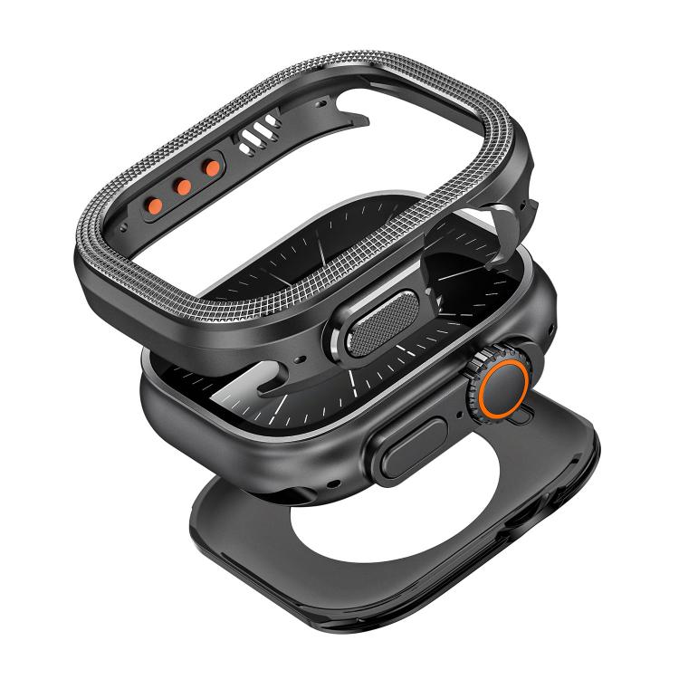 Rhombus Texture Style Metal Watch Protective Case, For Apple Watch Ultra 3 / 2 / 1 49mm