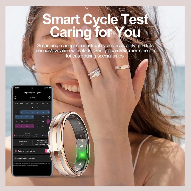 HR02 SIZE 10 Smart Ring, Supports Health Monitoring / Female Menstrual Cycle / Gesture Control, SIZE 10