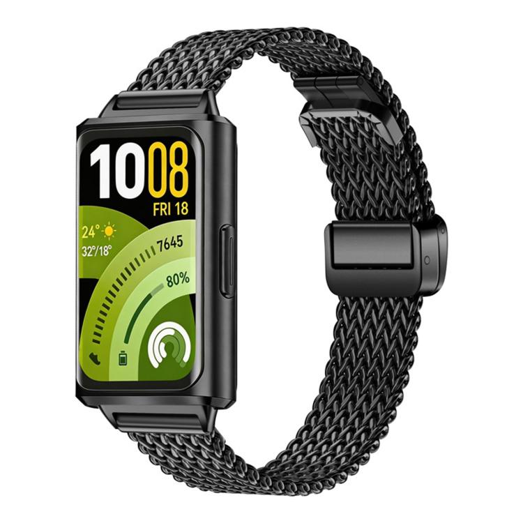 Slim Zigzag Mesh Folding Magnetic Clasp Stainless Steel Watch Band, For Huawei Band 11 / Band 11 Pro