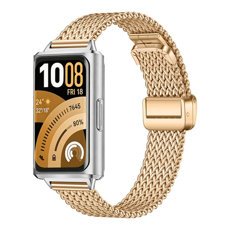 Slim Zigzag Mesh Folding Magnetic Clasp Stainless Steel Watch Band, For Huawei Band 11 / Band 11 Pro