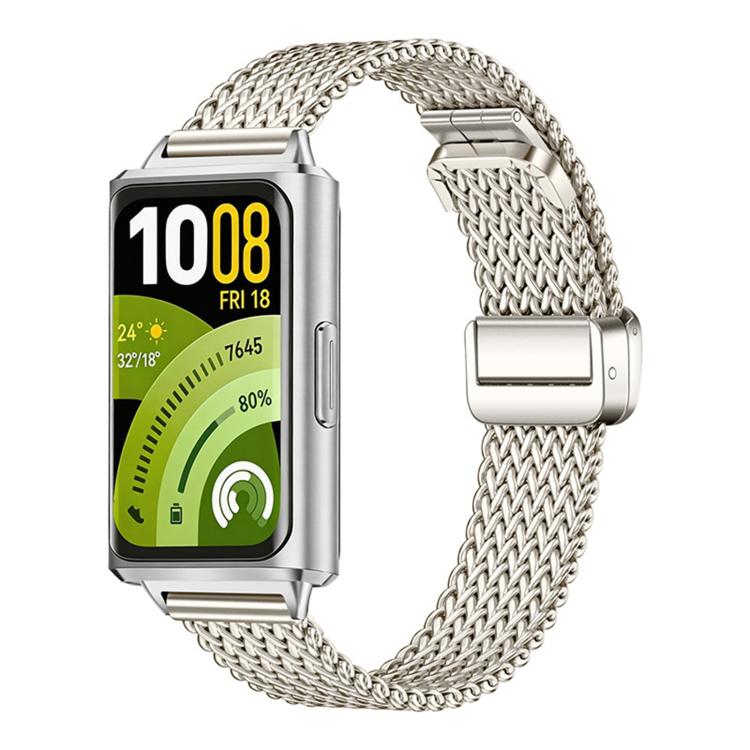 Slim Zigzag Mesh Folding Magnetic Clasp Stainless Steel Watch Band, For Huawei Band 11 / Band 11 Pro