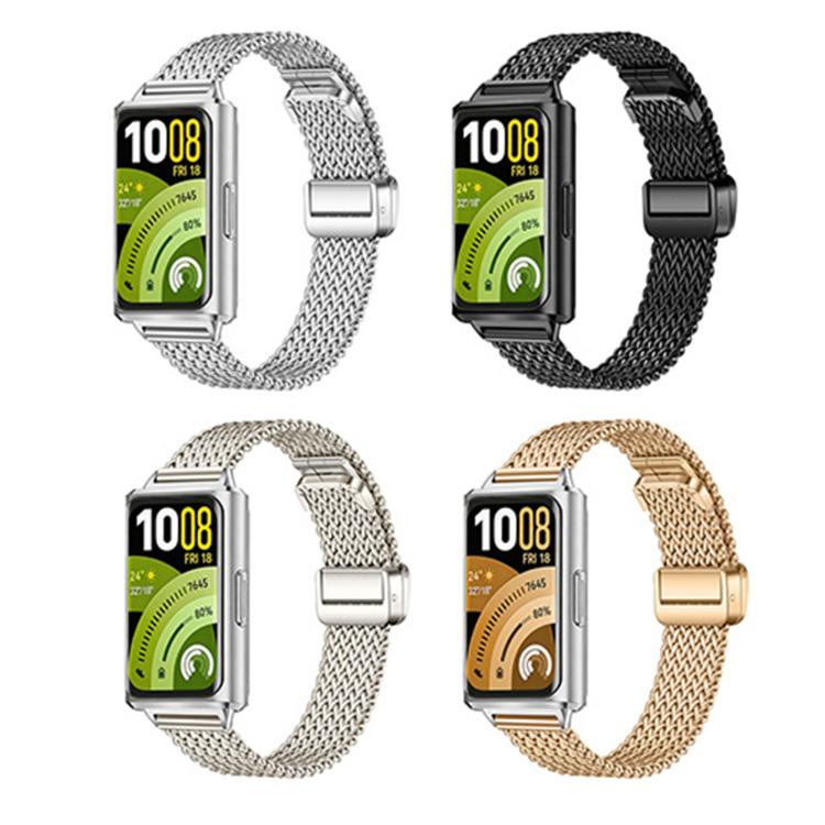 Slim Zigzag Mesh Folding Magnetic Clasp Stainless Steel Watch Band, For Huawei Band 11 / Band 11 Pro