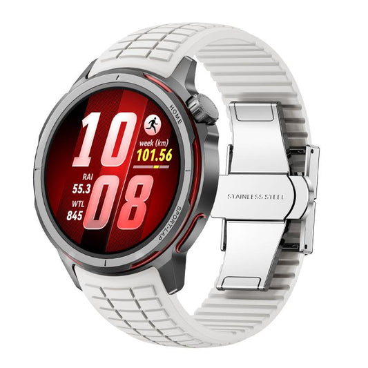 Knurled Texture Folding Buckle Silicone Watch Band, For Huawei Watch GT Runner 2