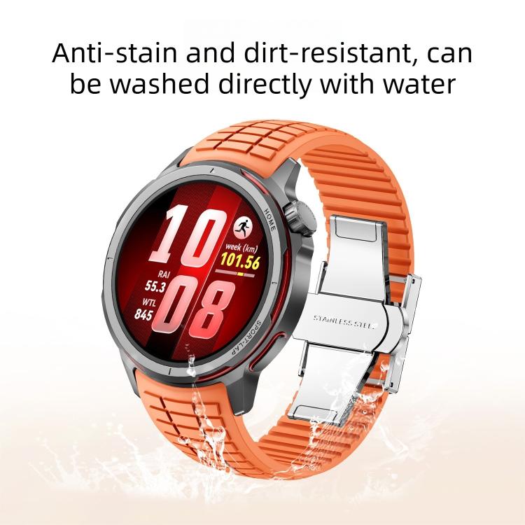 Knurled Texture Folding Buckle Silicone Watch Band, For Huawei Watch GT Runner 2