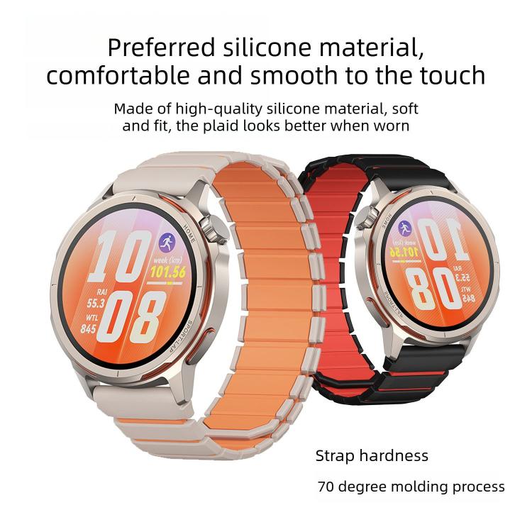 Two Color Magnetic Silicone Watch Band, For Huawei Watch GT Runner 2
