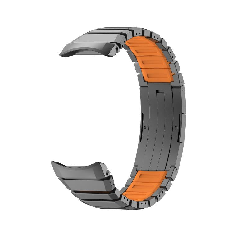 Press Folding Clasp Titanium Hybrid Silicone Watch Band, For Huawei Watch GT Runner 2