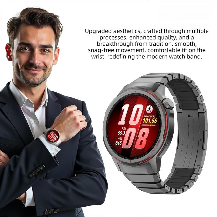Press Folding Clasp Titanium Hybrid Silicone Watch Band, For Huawei Watch GT Runner 2