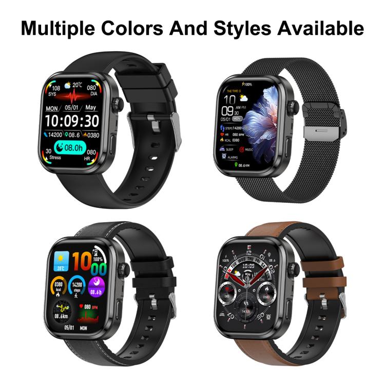 G47 1.83 inch HD Color Screen BT Calling Smart Watch Silicone Strap, Support Health Monitoring / HRV Function