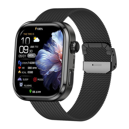 G47 1.83 inch HD Color Screen BT Calling Smart Watch Milan Steel Strap, Support Health Monitoring / HRV Function